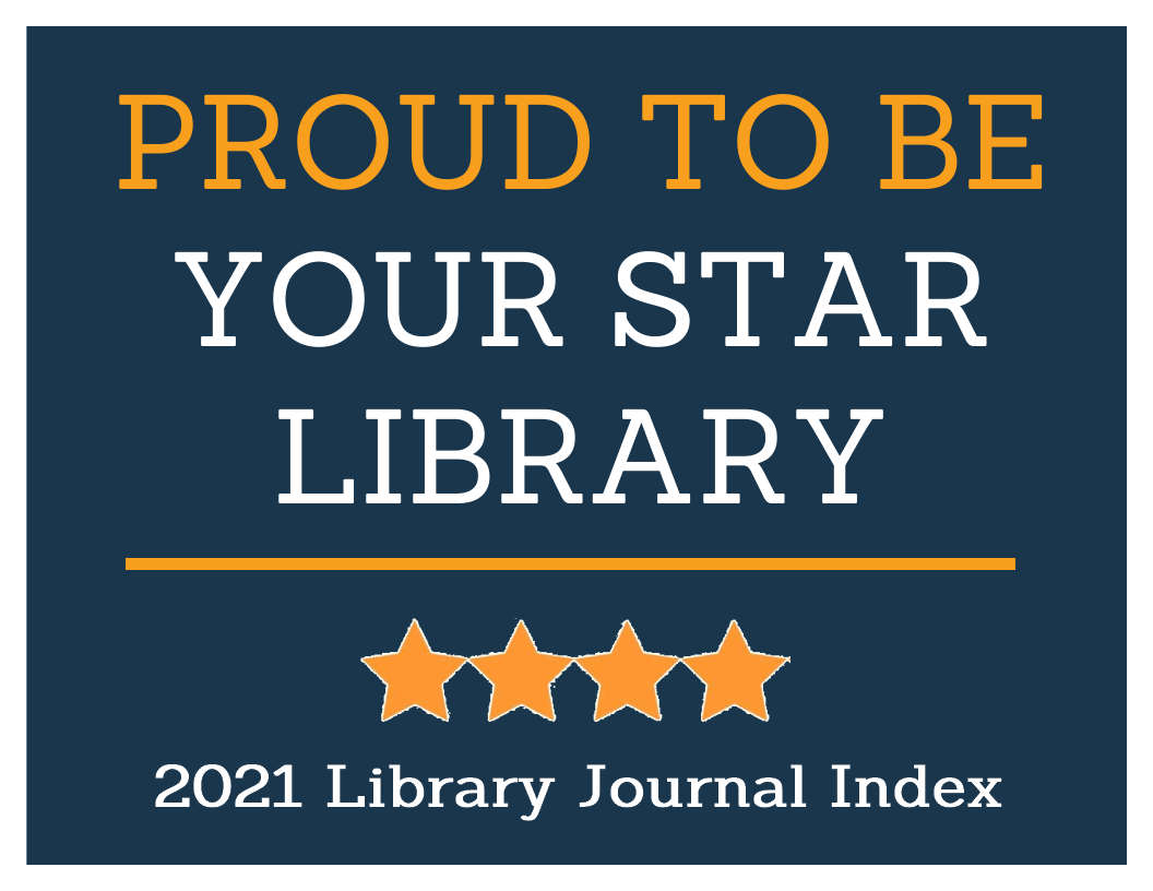 Graphic that says "Proud to be your star library, 2021 Library Journal Index"