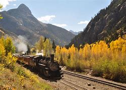 Train in the Rocky Mountains