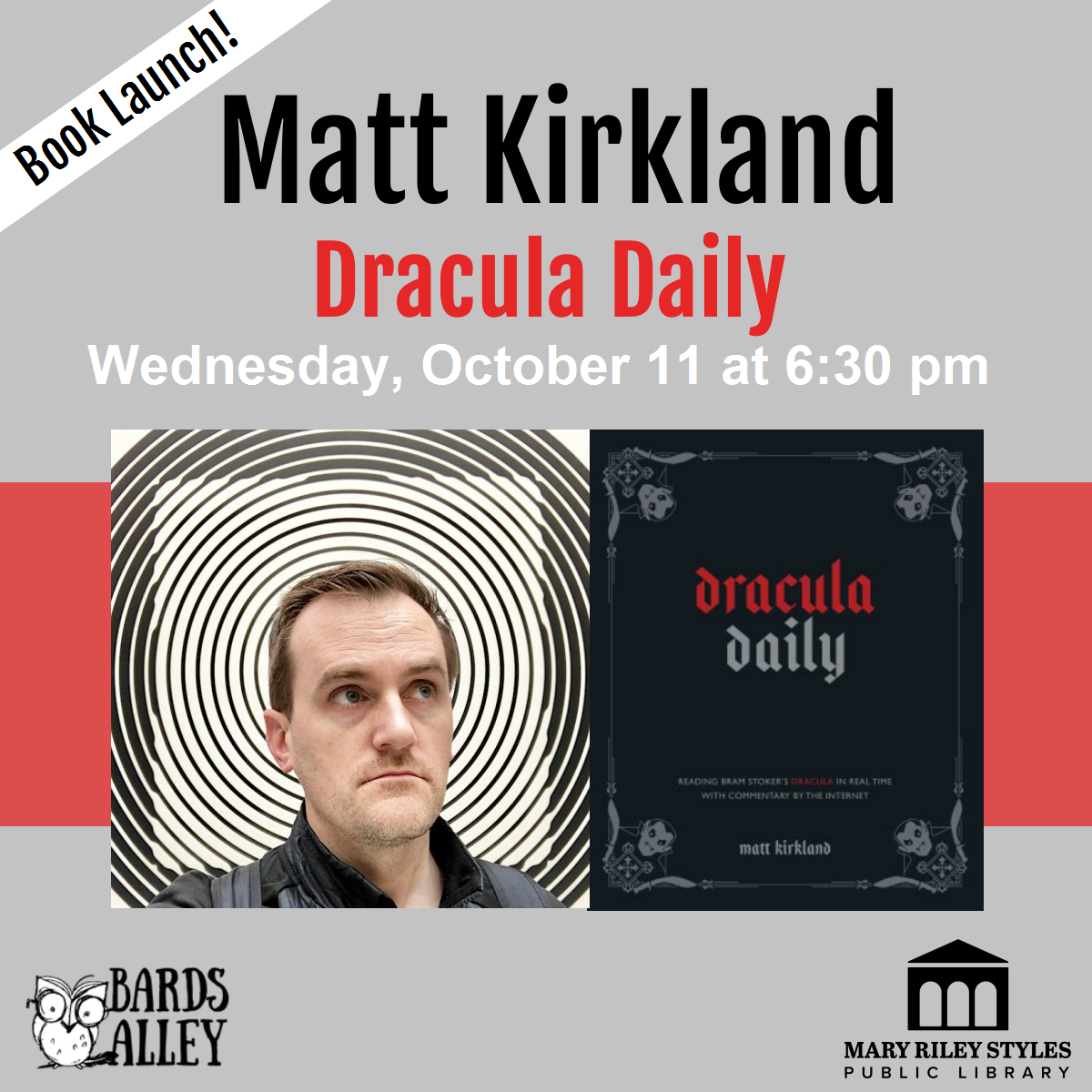 Book launch for Matt Kirkland & Dracula Daily