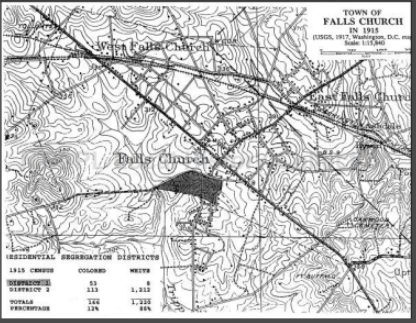1915 town map showing proposed racially restricted zoning