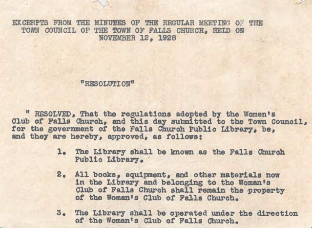 Excerpts from the 1928 town minutes