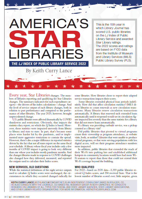 screen shot of first page of Library Journal 