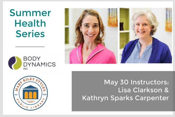 Summer Health Series Breath with Photo of Instructors Lisa Clarkson and Kathryn Sparks Carpenter