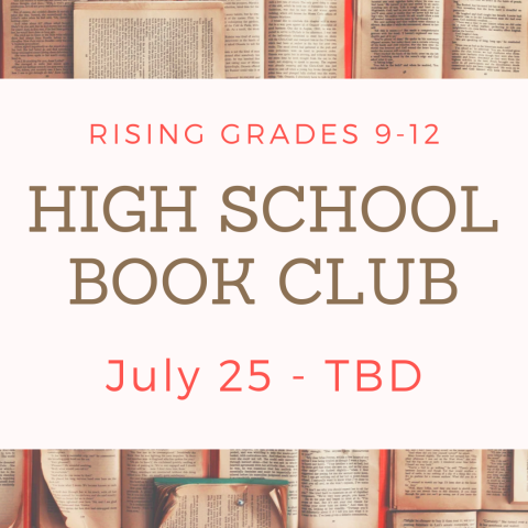 high school book club july 25 book tbd